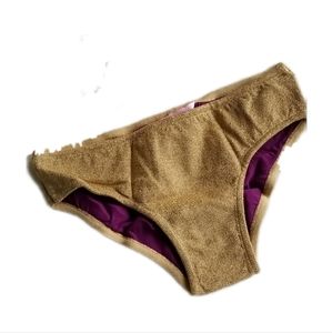 Cia Maritima Metallic Gold Bikini Bottom Medium
